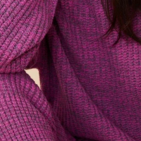 Monrow Women's Wool Cashmere Spacedye Sweater Acai MONROW – Medium – NWT - Picture 3 of 8